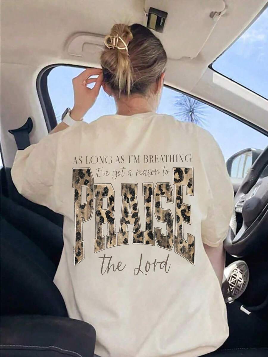 Light apricot Christian praise graphic tee front view