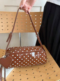 Image 2 - side profile of Retro Polka Dot Handbag – Chic Versatile Shoulder Bag with Tassel for Summer 2026
