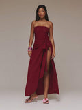 Red bandeau two-piece set view 3