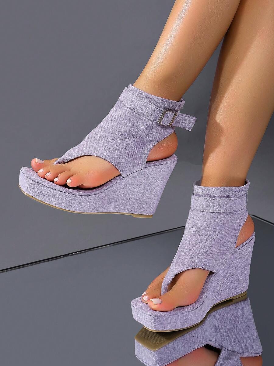 Outsole view of Stylish Women's Thick Sole Wedge Sandals: Comfort Meets Versatility for colorful wedge sandal styling