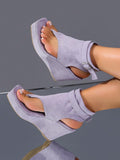 Slingback view of Stylish Women's Thick Sole Wedge Sandals: Comfort Meets Versatility for colorful wedge sandal styling