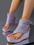 Detail view of Stylish Women's Thick Sole Wedge Sandals: Comfort Meets Versatility for colorful wedge sandal styling