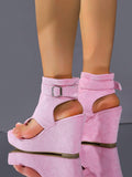 Outsole view of Stylish Women's Thick Sole Wedge Sandals: Comfort Meets Versatility for colorful wedge sandal styling