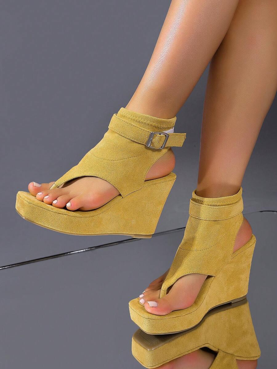 Color option view of Stylish Women's Thick Sole Wedge Sandals: Comfort Meets Versatility for colorful wedge sandal styling