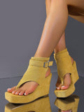 Platform view of Stylish Women's Thick Sole Wedge Sandals: Comfort Meets Versatility for colorful wedge sandal styling