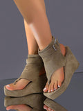 Top view of Stylish Women's Thick Sole Wedge Sandals: Comfort Meets Versatility for colorful wedge sandal styling