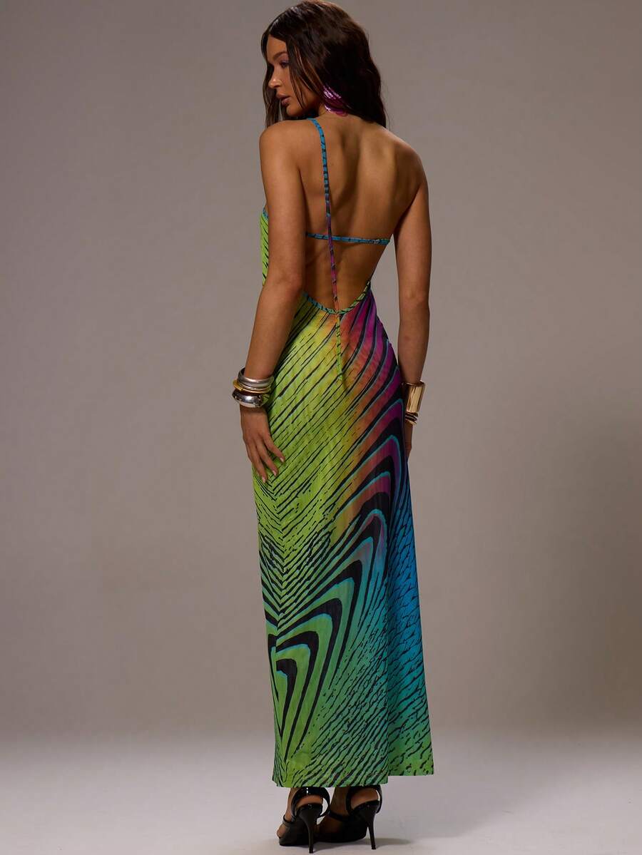 One-shoulder maxi dress view 3