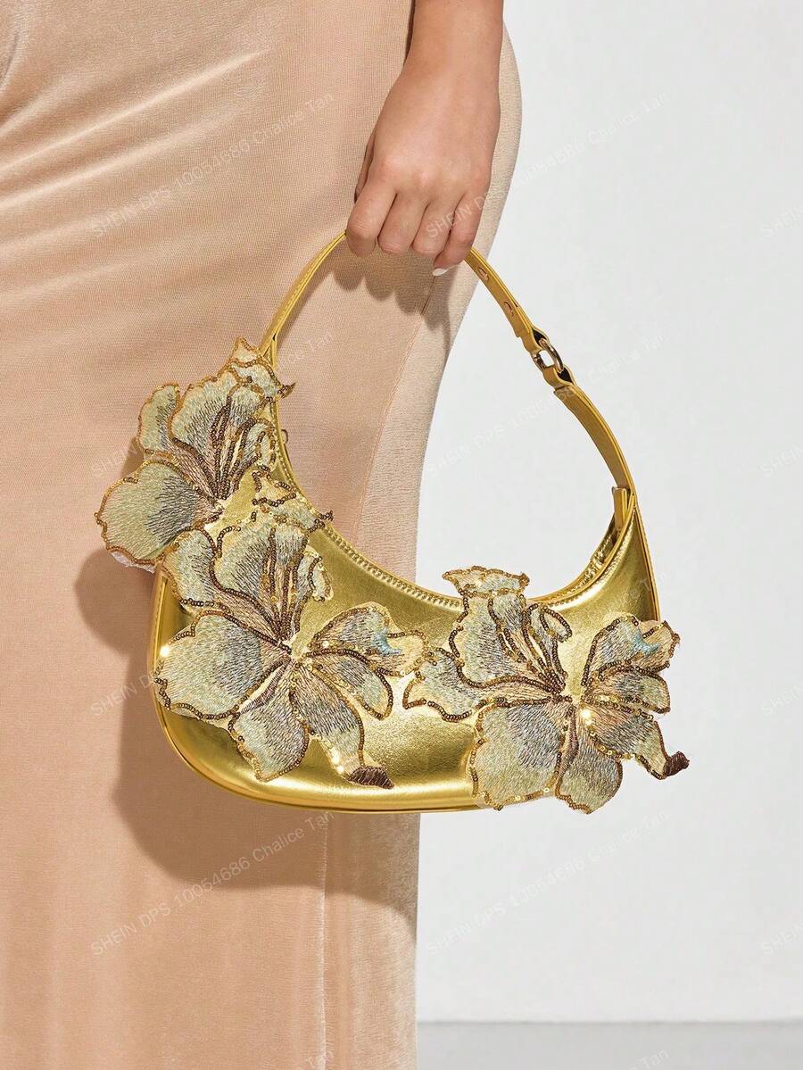 Pink embroidered hobo bag - view 7