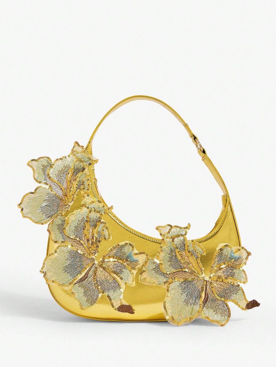 Pink embroidered hobo bag - view 8
