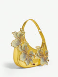 Pink embroidered hobo bag - view 9