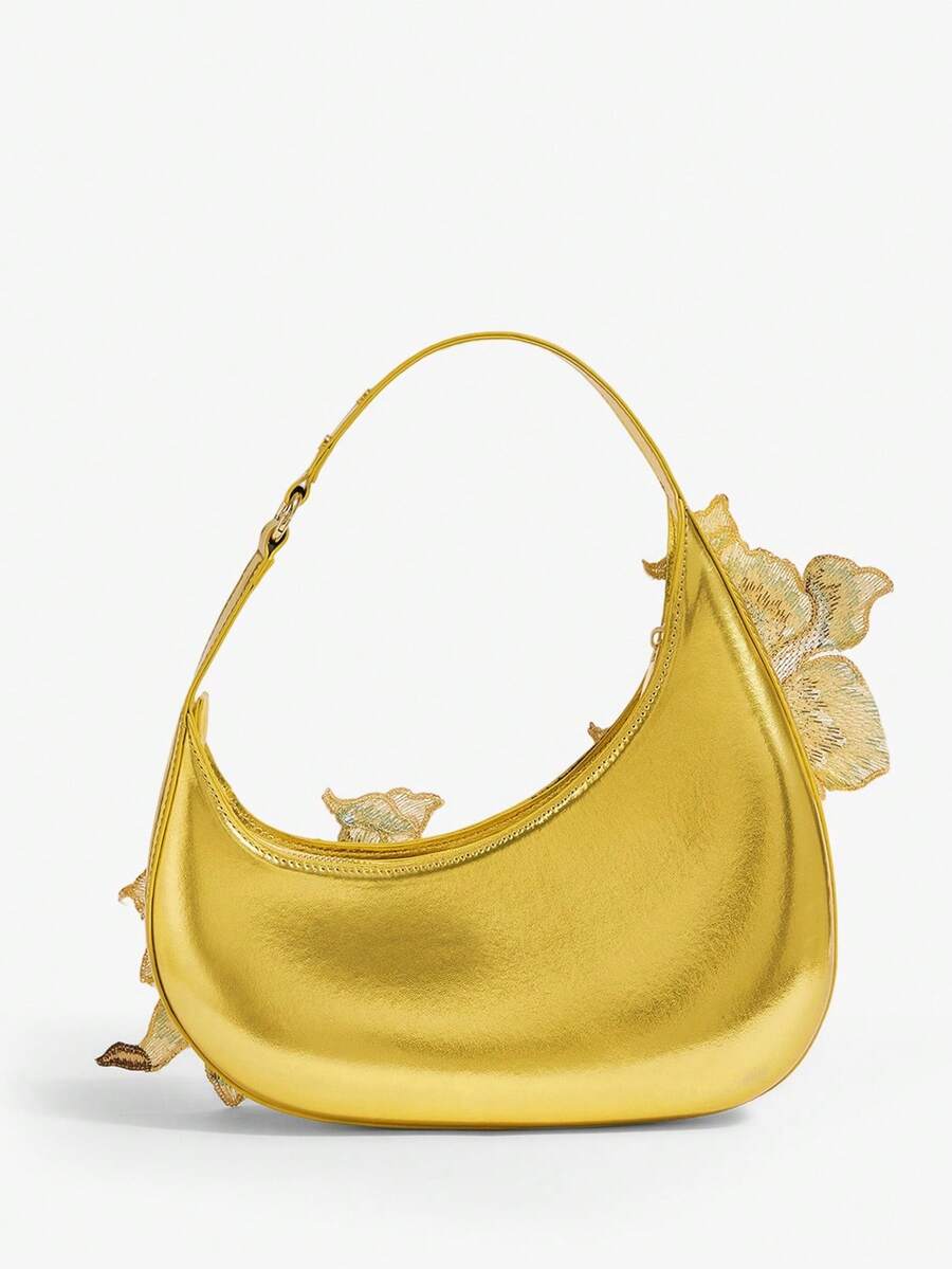 Pink embroidered hobo bag - view 10