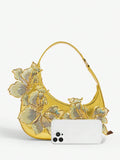 Pink embroidered hobo bag - view 11