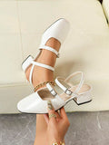 patent slingback Mary Jane pumps image 19 showing visible heel, toe, strap, color, and material details