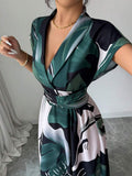 Leaf print maxi dress view 4