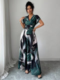 Leaf print maxi dress view 5