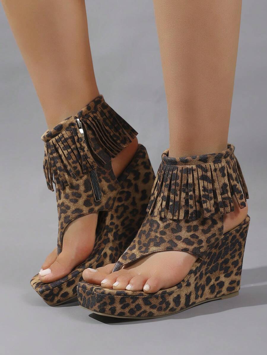 Front view of Stylish Women's Thick Sole Wedge Sandals: Comfort Meets Versatility for colorful wedge sandal styling