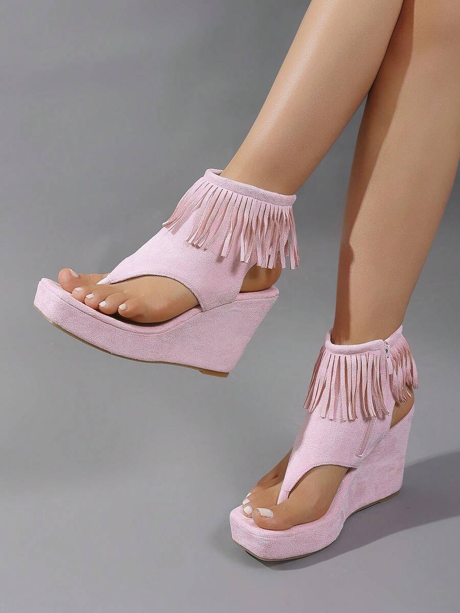 Color option view of Stylish Women's Thick Sole Wedge Sandals: Comfort Meets Versatility for colorful wedge sandal styling