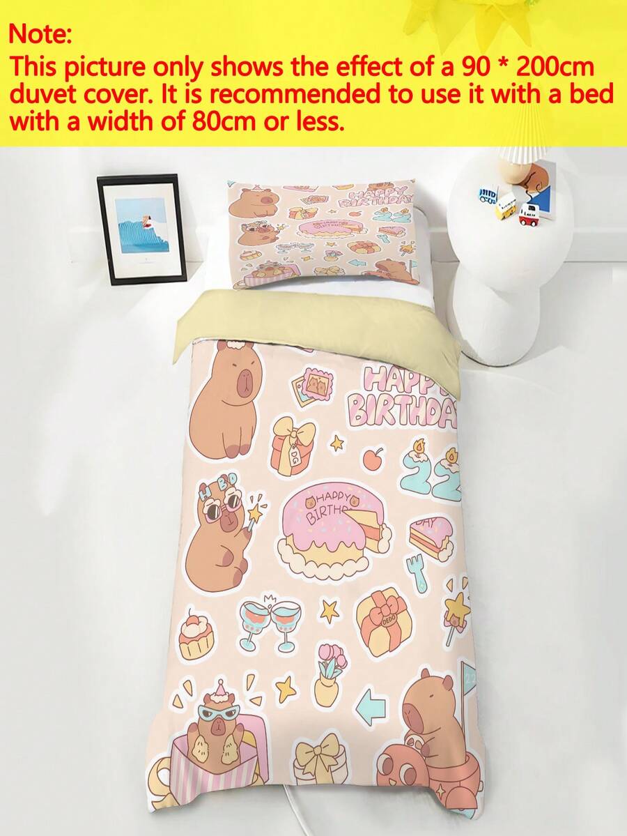 Transform your child's bedroom into a playful adventure zone with this charming Scandinavian-inspired duvet cover set. Featuring adorable cartoon dinosaurs and cheerful cacti, the multicolor design sparks imagination and adds personality to any boy's room. Crafted from 100% polyester with a comfortable 200TC fabric density, this set offers softness and durability for everyday use. The lightweight material is easy to care for and perfect for growing kids 