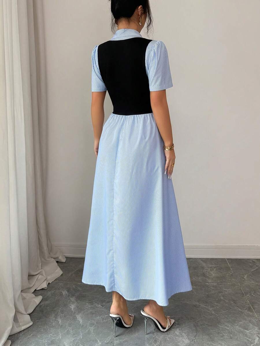 Striped midi dress view 2