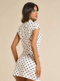 Back view of Chic Brown Short Sleeve Fitted Top & Skirt Set – Stylish Minimalist Outfit for Everyday Elegance for women co-ord styling
