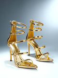 Multi strap stiletto heels with glossy patent finish image 8