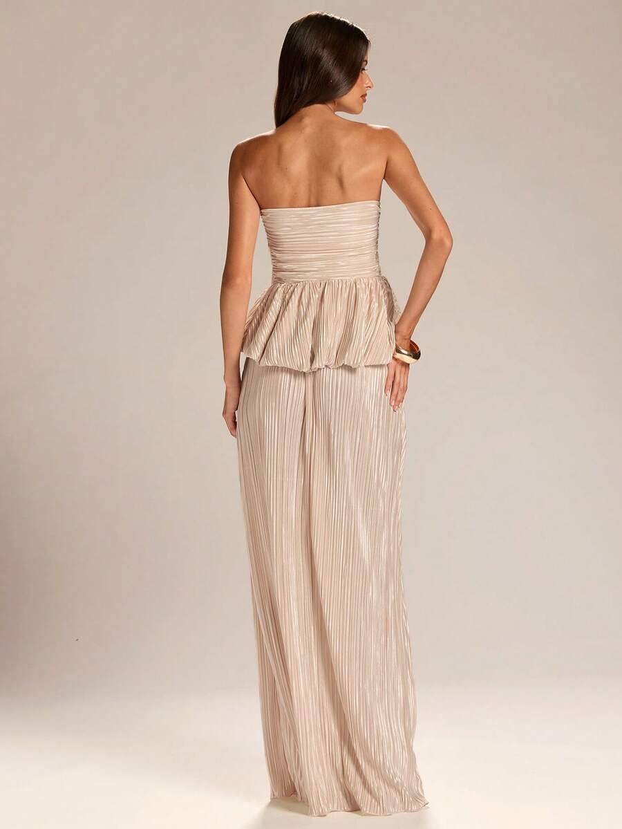 Apricot bandeau two-piece set view 2