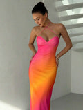 Pale yellow floral halter lace up maxi dress front