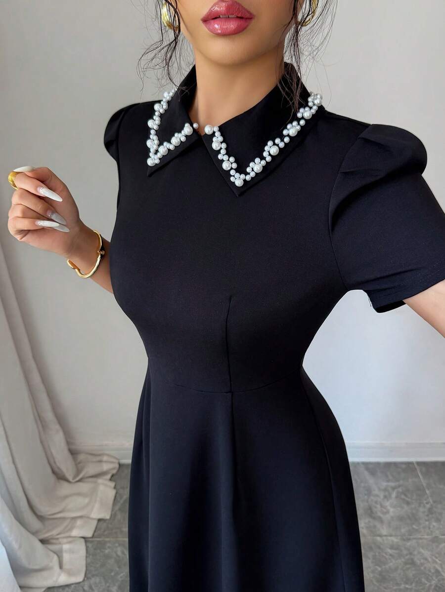 Black midi dress view 2