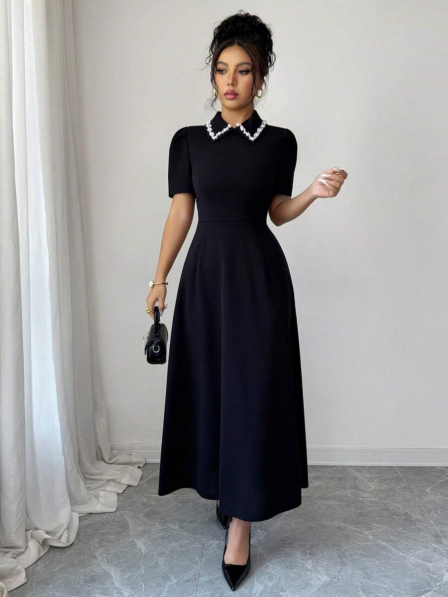 Black midi dress view 4