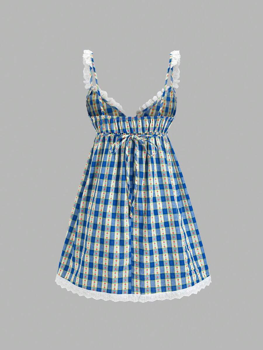 Side angle of pleated blue mini dress for beach and date styling