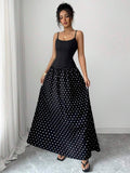Black and white polka dot dress view 2