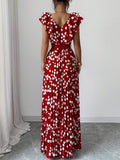 Red print maxi dress view 1