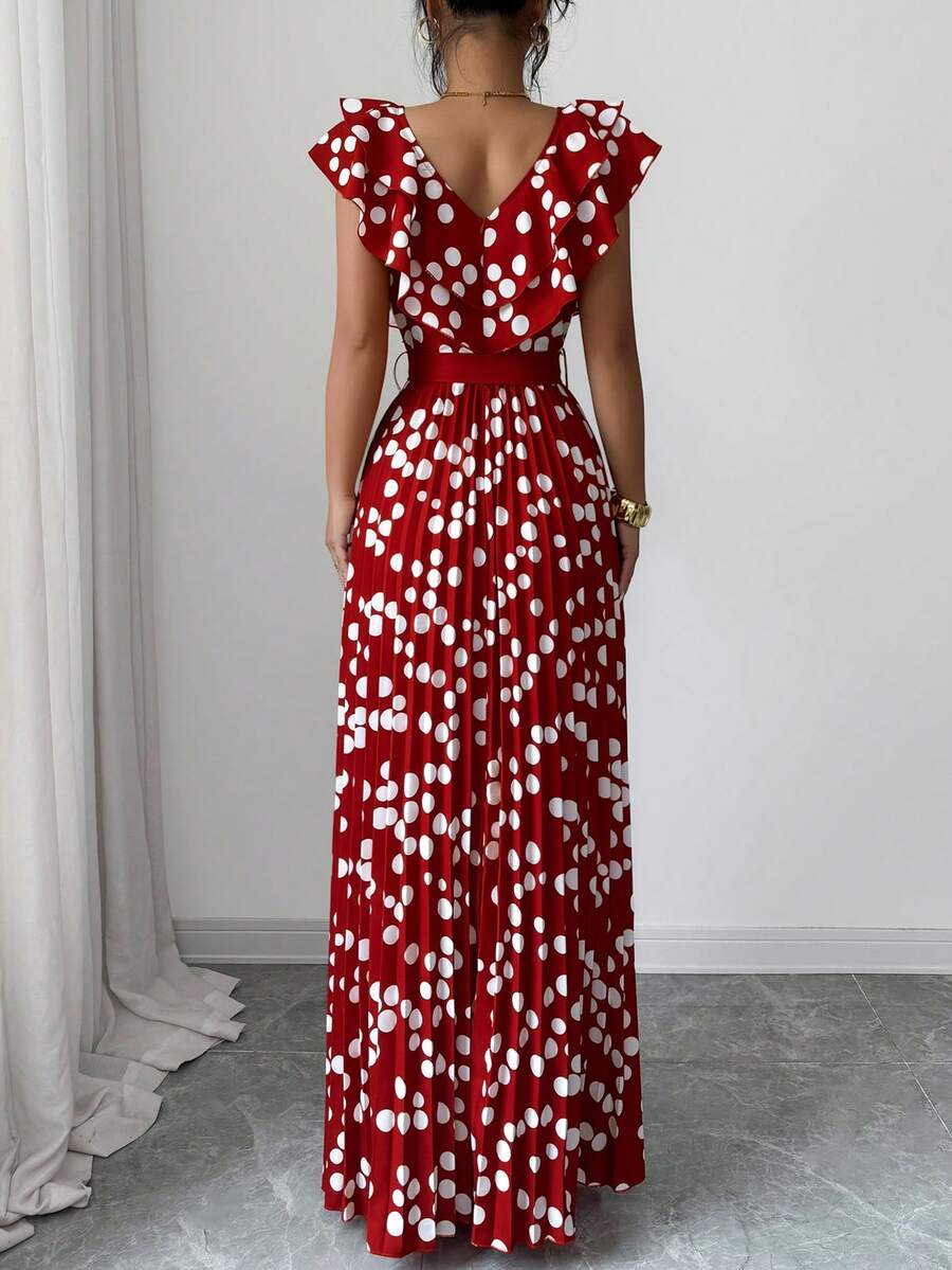 Red print maxi dress view 1