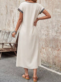 Side view of Color Block Pocket Casual Party Dress for Women – Perfect Summer Outfits & Vacation Wear for women dress styling