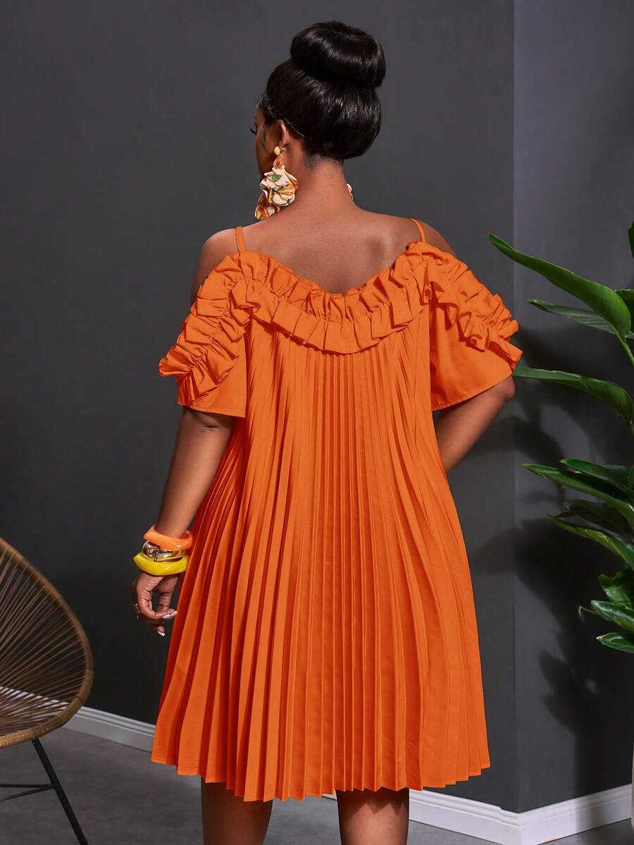Image 2 - side profile of Chic Yellow Babydoll Dress - Perfect for Festivals, Parties, and Casual Outings