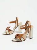 Image 5 - toe detail of Elegant Color Block High Heel Sandals for Women - Perfect Summer Daily Wear