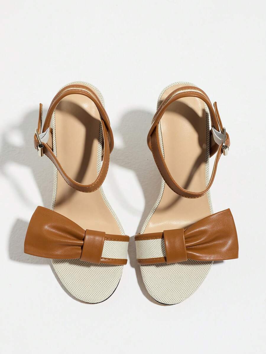 Image 4 - heel detail of Elegant Color Block High Heel Sandals for Women - Perfect Summer Daily Wear