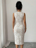 Apricot midi dress view 1