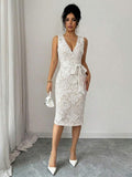 Apricot midi dress view 2