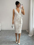 Apricot midi dress view 3