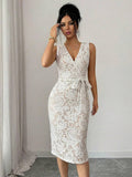 Apricot midi dress view 4