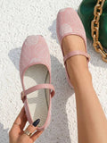 mesh sequin Mary Jane ballet flats image 37 showing visible shoe design, texture, strap, heel or flat sole details