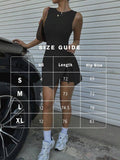 2-in-1 tennis skort mini dress with built-in shorts, round neck, open back, waist tie, wrap skirt and sporty stretch fabric image 26