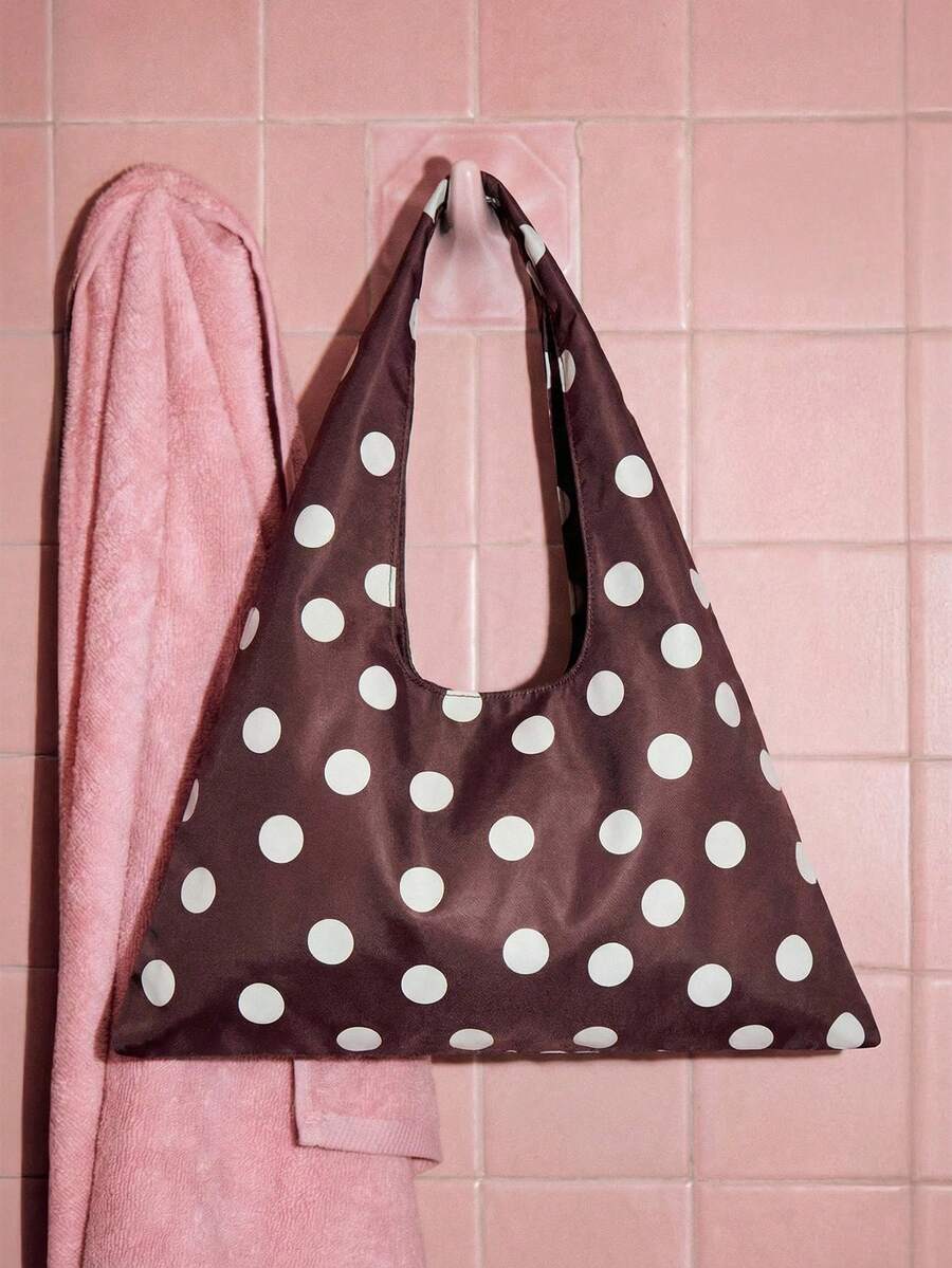 Magenta paisley satin hobo shoulder bag with wide loop strap