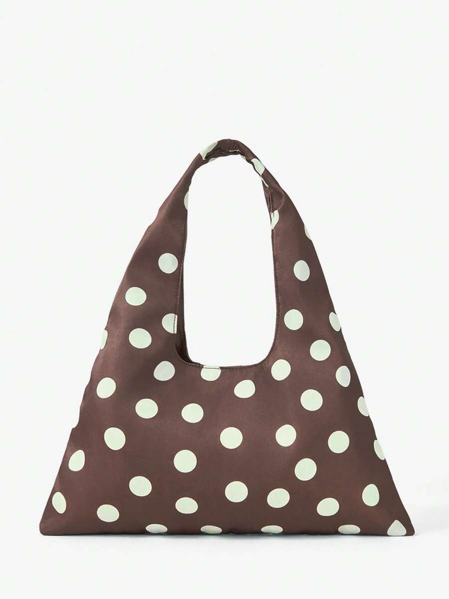Lime and dark stripe satin hobo bag with U shaped opening