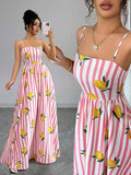 Back view of pink flared cami dress for sunny outings