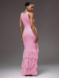 Front view of Elegant Scoop Neck Fringe Maxi Dress for Ultimate Summer and Holiday Style for women dress styling