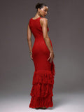 Fabric detail of Elegant Scoop Neck Fringe Maxi Dress for Ultimate Summer and Holiday Style for women dress styling