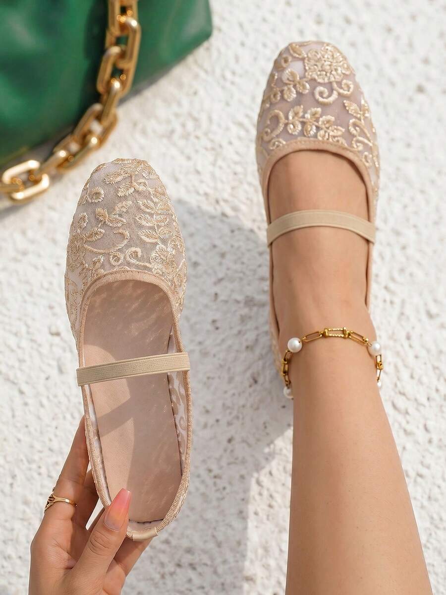 mesh sequin Mary Jane ballet flats image 40 showing visible shoe design, texture, strap, heel or flat sole details