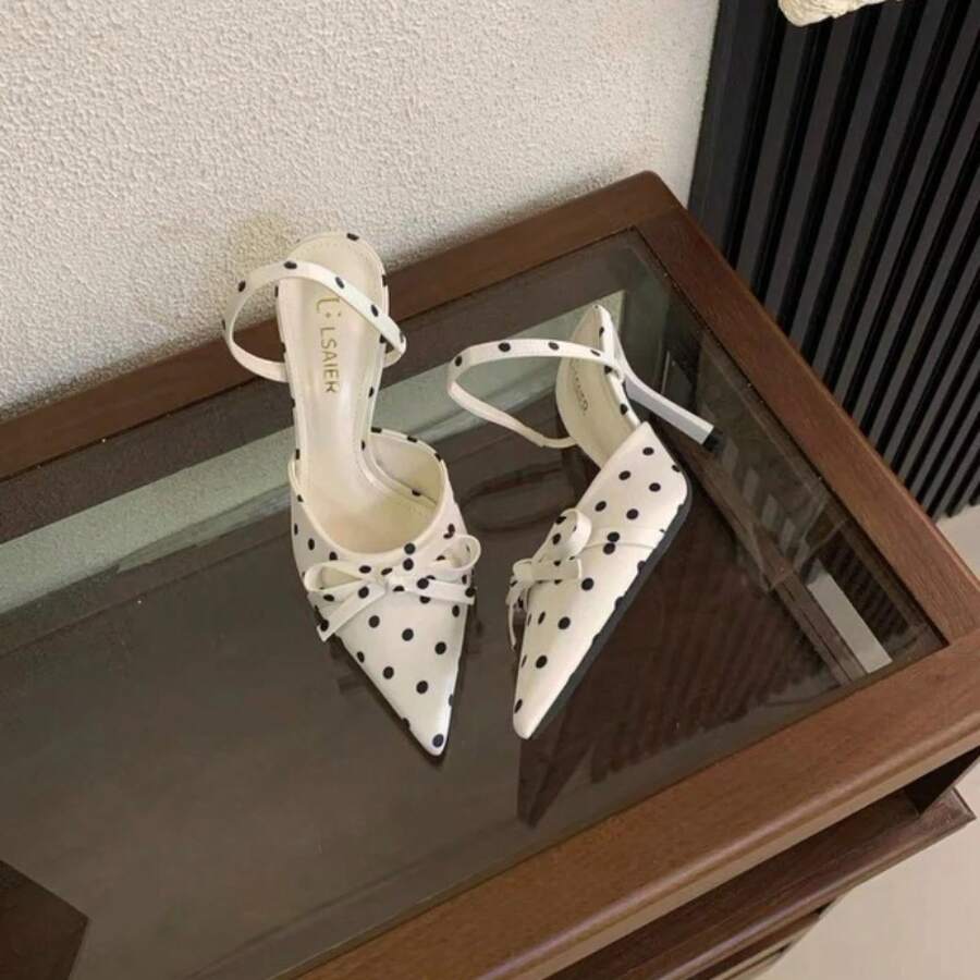 Image 3 - back view of Elevate Your Style: Women's Elegant Bow-Designer Stiletto Heels for Summer Weddings